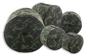 Kit de Bags Batera Clube Signature BC Camuflagem Tons 10, 12, Surdo 16, Bumbo 22 e Caixa