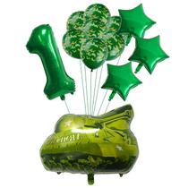 Kit de balão Camouflage Army Tank Foil 32 cm verde 14 unidades