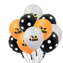 Kit de balão com tema de escavadeira de 12 cm, látex, ponto preto, 11 unidades