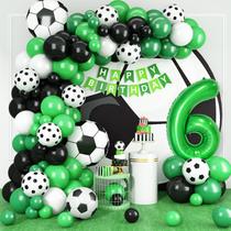 Kit de balão de futebol de aniversário Arch Garland para 6º aniversário Kit de balão de futebol de aniversário Arch Garland para 6º aniversário
