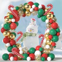 Kit de balão de Natal Garland Arch, 120 unidades, vermelho, verde