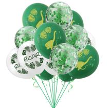 Kit de balão Dinosaur 15 unidades de látex verde 30 cm