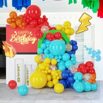 Kit de balão ECEAE de 142 peças de cor primária para circo e carnaval
