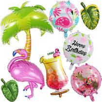 Kit de balão Happy Birthday Flamingo Mylar x8 de 18 polegadas Kit de balão Happy Birthday Flamingo Mylar x8 de 18 polegadas
