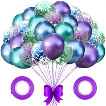Kit de balão Mermaid Theme 30 unidades de látex metálico de 12 polegadas Kit de balão Mermaid Theme 30 unidades de látex metálico de 12 polegadas