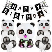 Kit de balão Panda Latex Foil 24 unidades para festa de aniversário Kit de balão Panda Latex Foil 24 unidades para festa de aniversário
