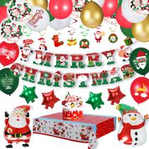 Kit de balão para festa de feliz Natal, folha de látex, 65 unidades