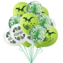 Kit de balão Pterossauro, 12 cm, látex, verde, 15 unidades para festa
