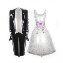 Kit de balão: vestido de noiva Mylar Bridal Veil Tuxedo, 2 unidades