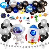 Kit de balões Astronaut Theme 50 balões de papel alumínio de látex Kit de balões Astronaut Theme 50 balões de papel alumínio de látex