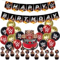 Kit de balões: balões de látex WRESTLE, 32 unidades com cobertura de bolo Banner Kit de balões: balões de látex WRESTLE, 32 unidades com cobertura de bolo Banner