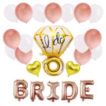 Kit de balões Bride Diamond Ring 29 unidades de Mylar e Latex Wed Kit de balões Bride Diamond Ring 29 unidades de Mylar e Latex Wed