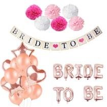 Kit de balões Bride To Be, 22 peças de papel alumínio de látex com banner Kit de balões Bride To Be, 22 peças de papel alumínio de látex com banner