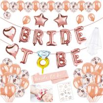 Kit de balões Bride to Be 47 unidades de balões de confete em folha de látex Kit de balões Bride to Be 47 unidades de balões de confete em folha de látex