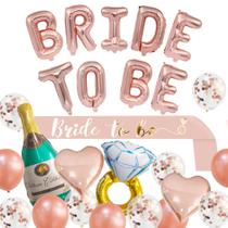 Kit de balões Bride To Be Party, 26 unidades de balões de látex de alumínio Kit de balões Bride To Be Party, 26 unidades de balões de látex de alumínio