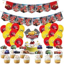Kit de balões Cars 34 balões de látex com cobertura de bolo Banner