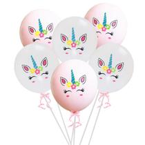 Kit de balões com estampa de unicórnio, látex, 12 cm, 10 unidades