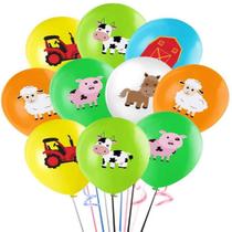 Kit de balões com tema de animais de fazenda 31 unidades de látex de 12 polegadas Kit de balões com tema de animais de fazenda 31 unidades de látex de 12 polegadas