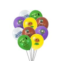 Kit de balões com tema Plants Zombies, látex de 12 polegadas, 10 unidades Kit de balões com tema Plants Zombies, látex de 12 polegadas, 10 unidades
