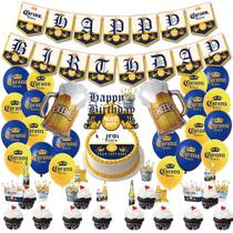 Kit de balões Coronas Beer, 36 unidades de folha de látex com banner