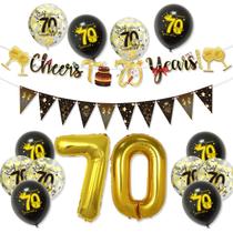 Kit de balões de aniversário 70th Celebration Gold 70 Foil x12