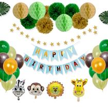 Kit de balões de aniversário Animal Mylar Balloons Late 36 unidades Kit de balões de aniversário Animal Mylar Balloons Late 36 unidades