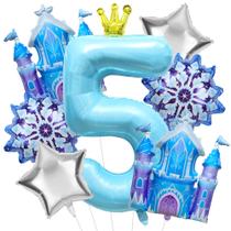 Kit de Balões de Aniversário Gretion 5º Aniversário Inverno Floco de Neve