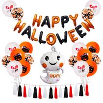 Kit de balões de decoração de Halloween, 50 unidades de abóbora Mylar Kit de balões de decoração de Halloween, 50 unidades de abóbora Mylar