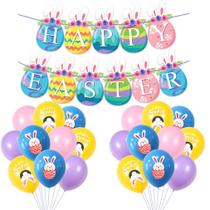 Kit de balões de decoração de Páscoa Happy Easter 23 unidades Kit de balões de decoração de Páscoa Happy Easter 23 unidades