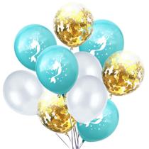 Kit de balões de festa com estampa de sereias, látex, 30 cm, 10 unidades Kit de balões de festa com estampa de sereias, látex, 30 cm, 10 unidades