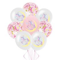 Kit de balões de festa com estampa de unicórnio 12 cm 15 unidades de látex