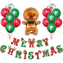 Kit de balões de festa de Natal Gingerbread Man Foil 15 unidades