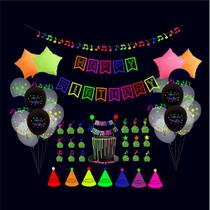 Kit de balões de festa Fluorescence 54 unidades de balões de látex Mylar