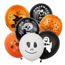 Kit de balões de Halloween, 100 unidades, preto, branco, laranja, látex de 30 cm