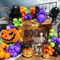 Kit de balões de Halloween Garland Arch Haolongfa 126 unidades Kit de balões de Halloween Garland Arch Haolongfa 126 unidades