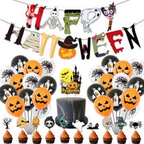 Kit de balões de Halloween Happy Halloween 27 peças de caveira de abóbora Kit de balões de Halloween Happy Halloween 27 peças de caveira de abóbora