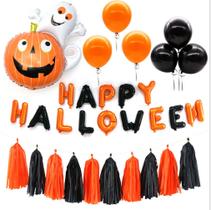 Kit de balões de Halloween Mylar Bat Balloons Latex 31 unidades Kit de balões de Halloween Mylar Bat Balloons Latex 31 unidades