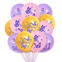 Kit de balões de látex Butterfly 15 unidades roxo rosa 30 cm Kit de balões de látex Butterfly 15 unidades roxo rosa 30 cm