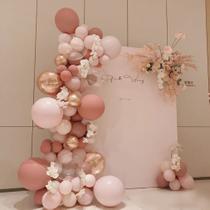 Kit de balões de látex em ouro rosa, 69 unidades para festas e festivais