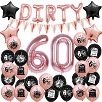 Kit de balões Dirty 60 Birthday 31 unidades em folha de ouro rosa