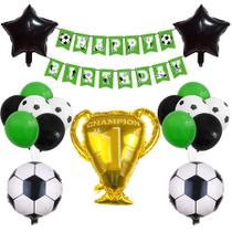 Kit de balões, festa de aniversário de futebol, 18 unidades de balões de látex Kit de balões, festa de aniversário de futebol, 18 unidades de balões de látex
