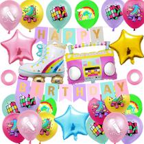 Kit de balões, festa retrô dos anos 80, 23 unidades com balões de látex e alumínio