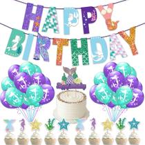 Kit de balões Happy Birthday 33 unidades de látex de 12 polegadas com fitas Kit de balões Happy Birthday 33 unidades de látex de 12 polegadas com fitas
