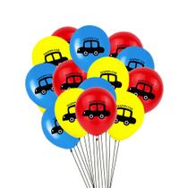 Kit de balões Happy Car, 15 unidades, 30 cm, azul, amarelo, vermelho, látex B Kit de balões Happy Car, 15 unidades, 30 cm, azul, amarelo, vermelho, látex B