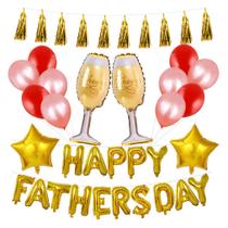 Kit de balões Happy Fathers Day 41 unidades de látex Mylar com fita