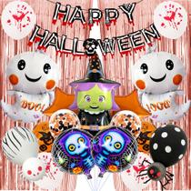 Kit de balões Happy Halloween BOO Ghost Witch 21 unidades
