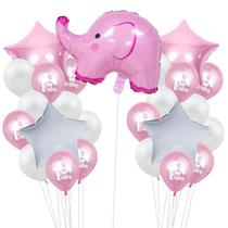 Kit de balões Little Pink Elephant 26 unidades Mylar Pentas