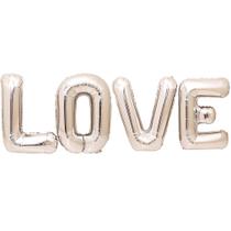 Kit de balões LOVE 32 cm Mylar Silver Letter 4 unidades Kit de balões LOVE 32 cm Mylar Silver Letter 4 unidades