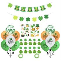 Kit de balões Lucky St. Patrick's Day 28 unidades de látex de 12 cm com acessórios Kit de balões Lucky St. Patrick's Day 28 unidades de látex de 12 cm com acessórios