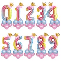 Kit de balões Mylar Number Crown 0-9 Figures 141 unidades Kit de balões Mylar Number Crown 0-9 Figures 141 unidades
